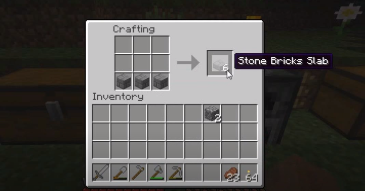 How To Make Stone Bricks Slab Minecraft Recipe