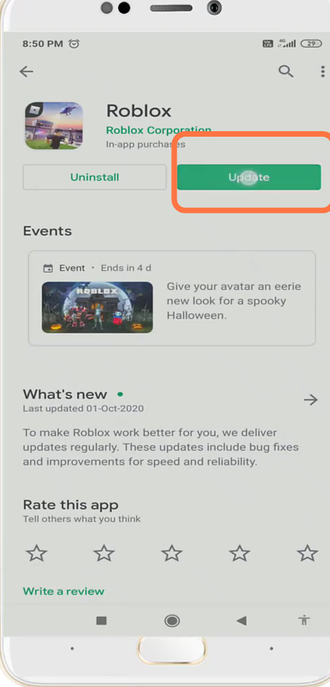 Finally you need to open the Google Play Store & update the Roblox app if required. 