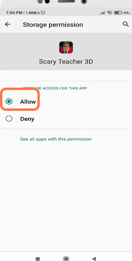 You have to give the required storage permission by selecting the "Allow." option. 