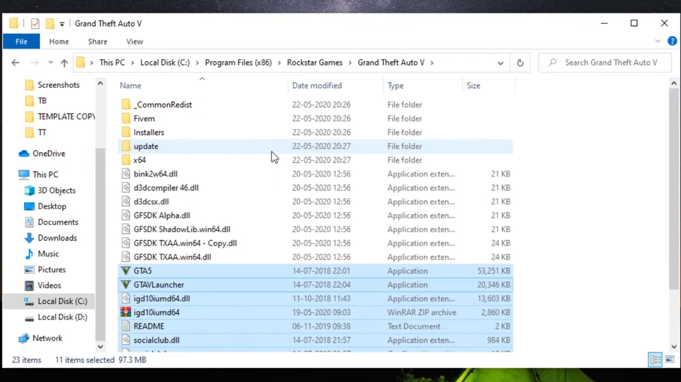 Now open C drive and enter into program files (x86), then open Rockstar games and paste those files there.