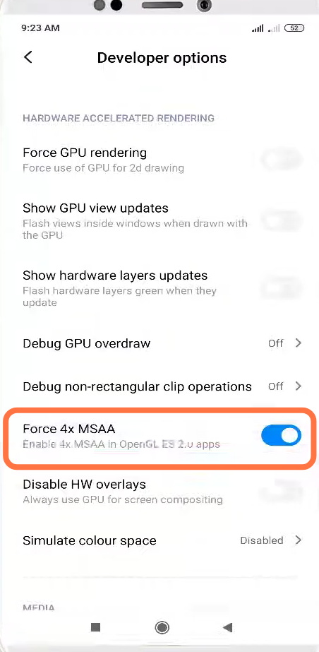 You have to enable Force 4x MSAA settings. 