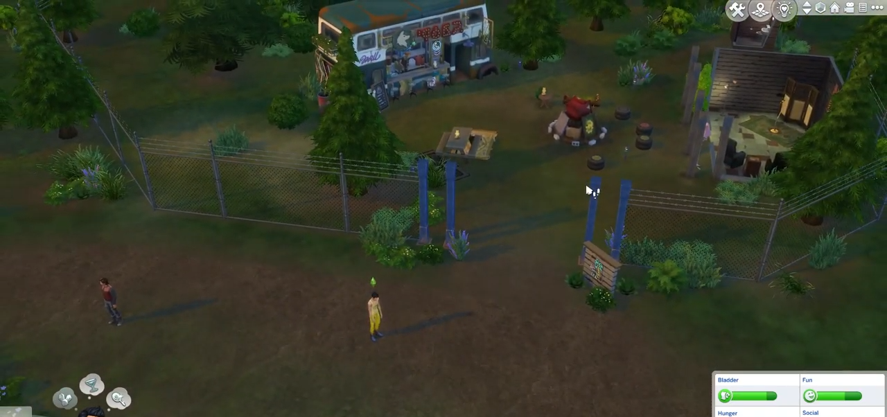Click on Grimtooth bar & bunker and move there with sims of your choice.