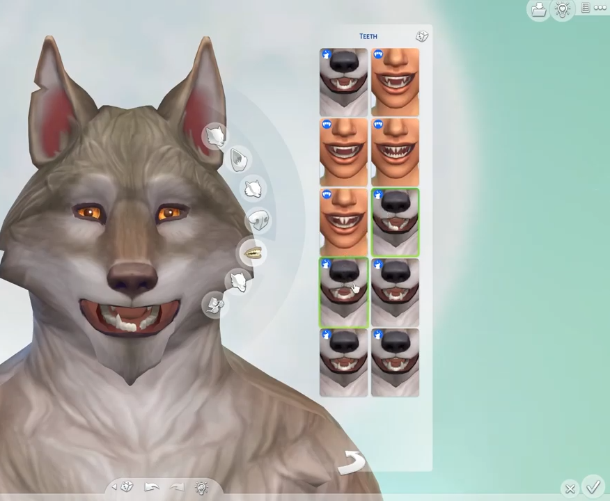 Now click the head of your werewolf to edit eyes, ears, teeths etc. 
