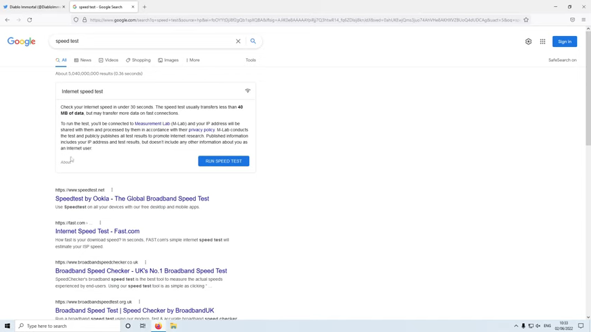 Run a Speed Test