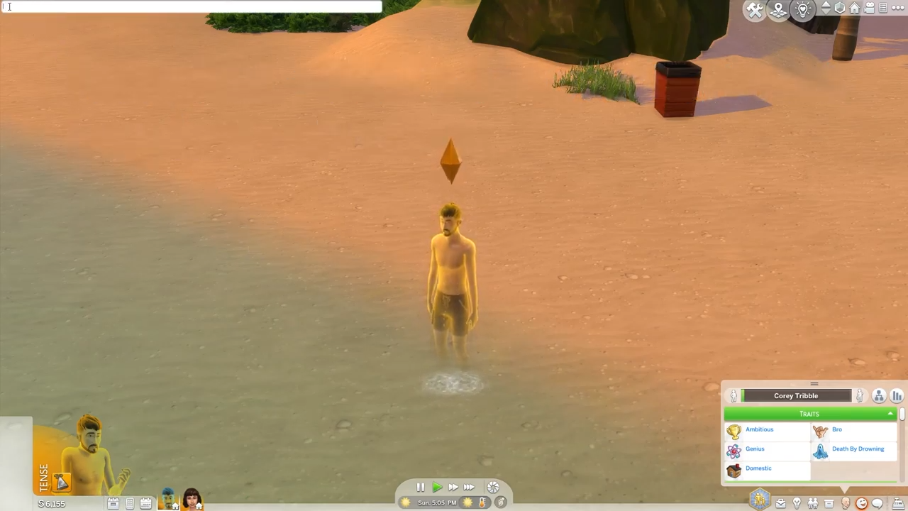If your sim died by drowning, you can get him back to life. Press CTRL+Shift+C altogether and hit enter on your keyboard to to open the cheat box.