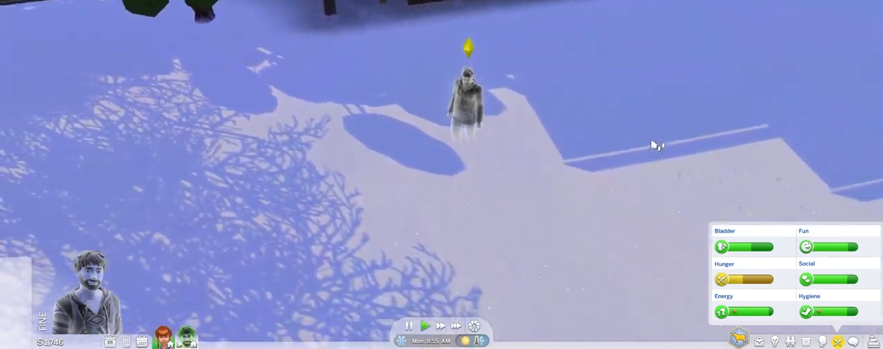 If your sim died from freezing, you can get them back from ghost to human. Press CTRL+Shift+C altogether and hit enter on your keyboard to open the cheat box.