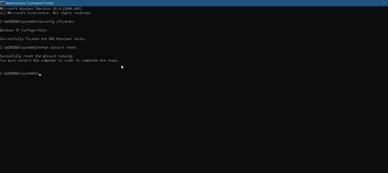 After that, use Exit to close Command Line Interface. 