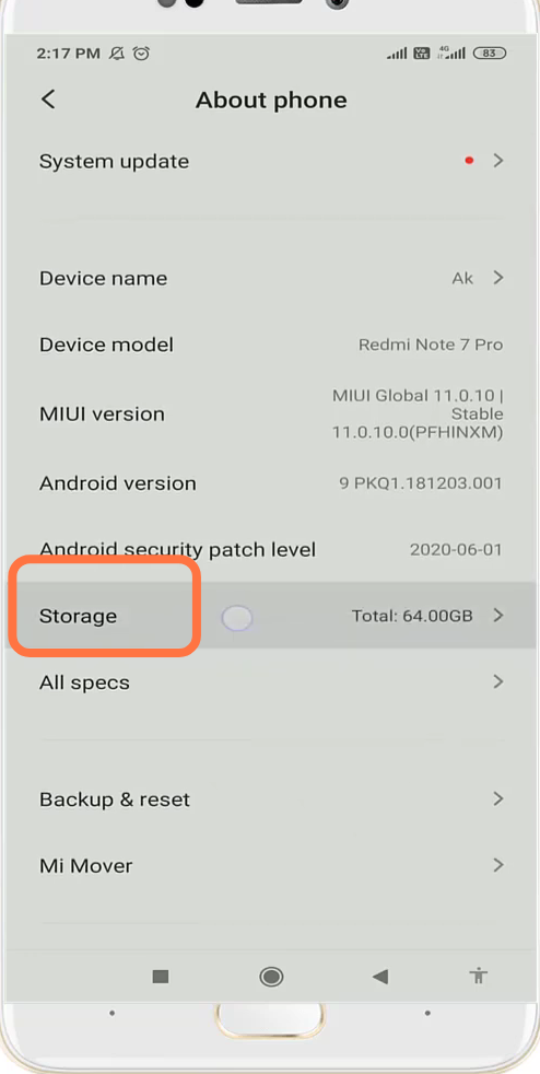 Go to storage. 