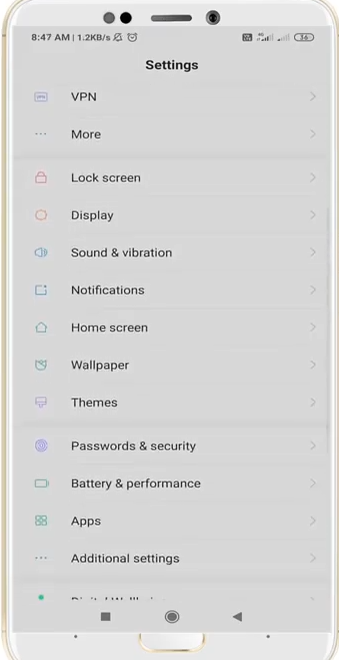 Next, you have to enter into the App settings. 