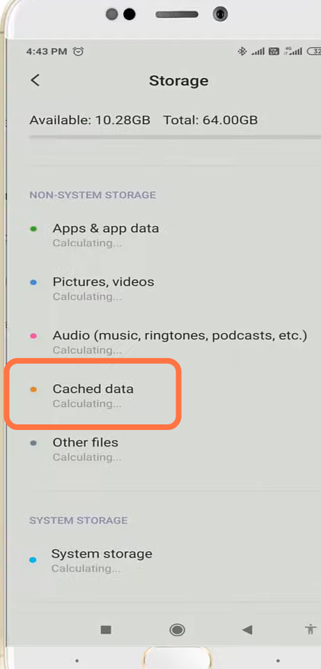 Then you have to tap on Cached data. 
