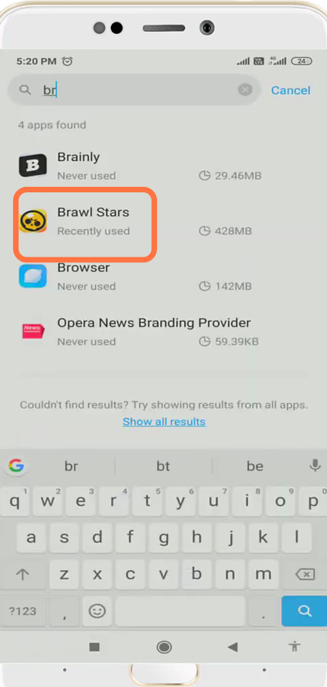 Open the Brawl Stars app settings. 