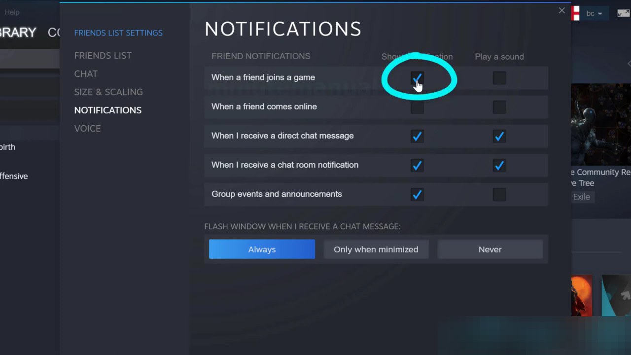 Then in the friend list menu select notifications and in the notifications menu deselect when a friend joins the game. Thats it