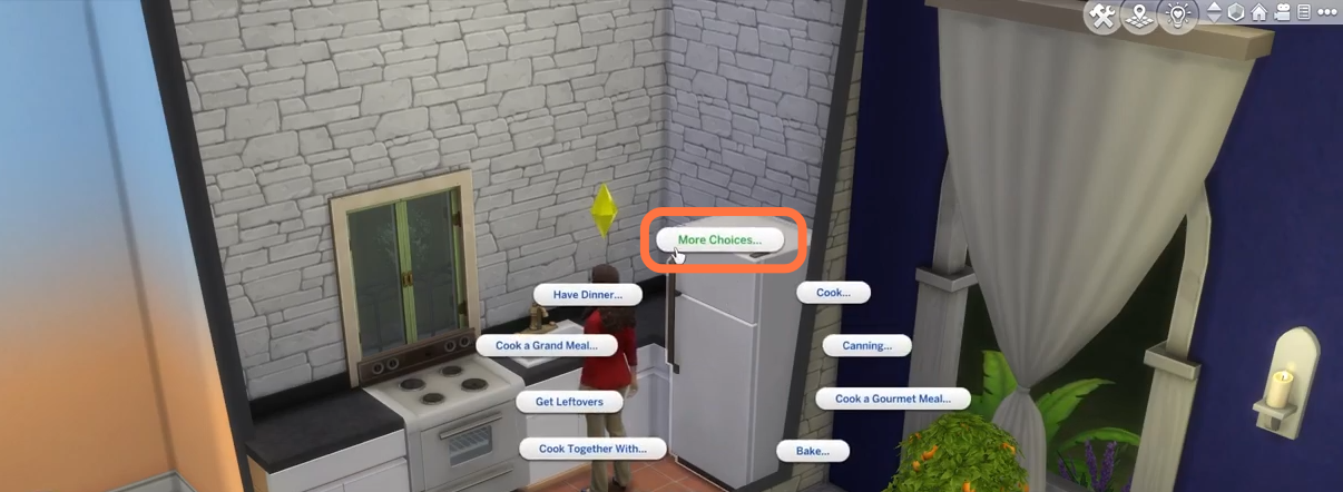 Once you reach level 5 or more, click on the fridge and enter into "more choices". 