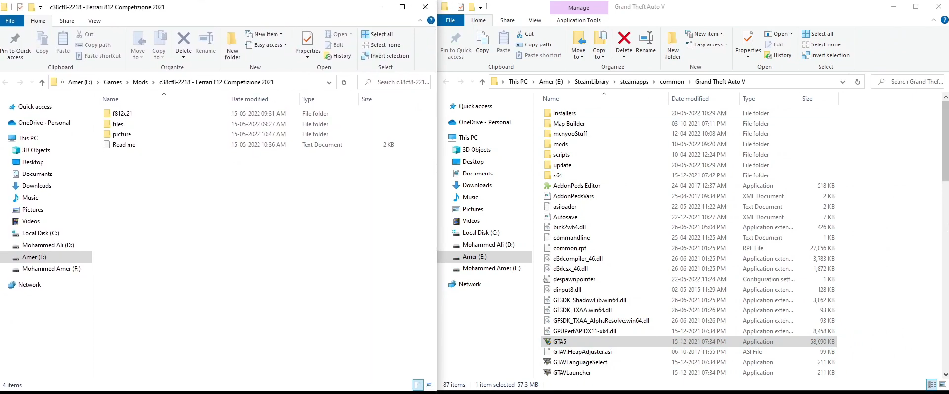Enter into extracted folder and open the gta5 main directory on the other side.