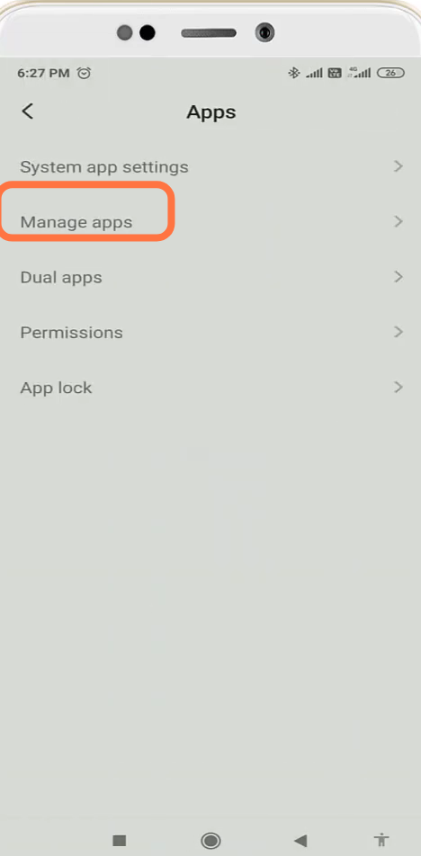 After that, tap on Manage apps. 