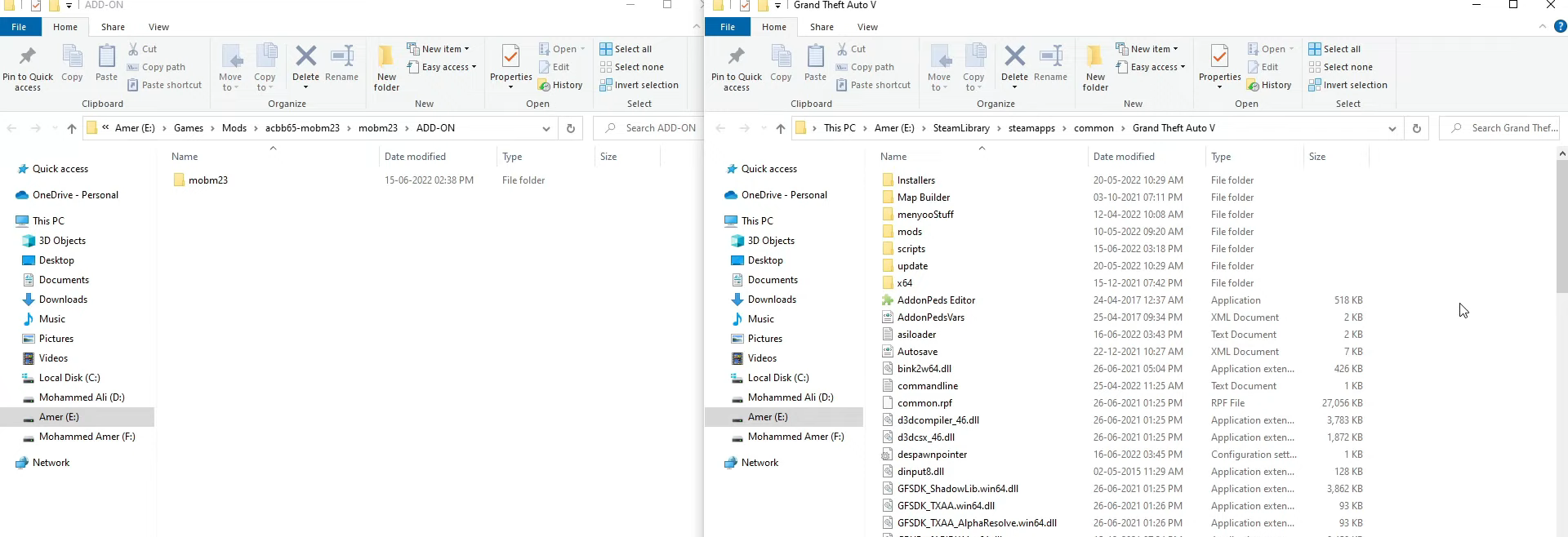 After that, enter into the extracted folder and navigate to mobm23. And then open the GTA5 main directory.  