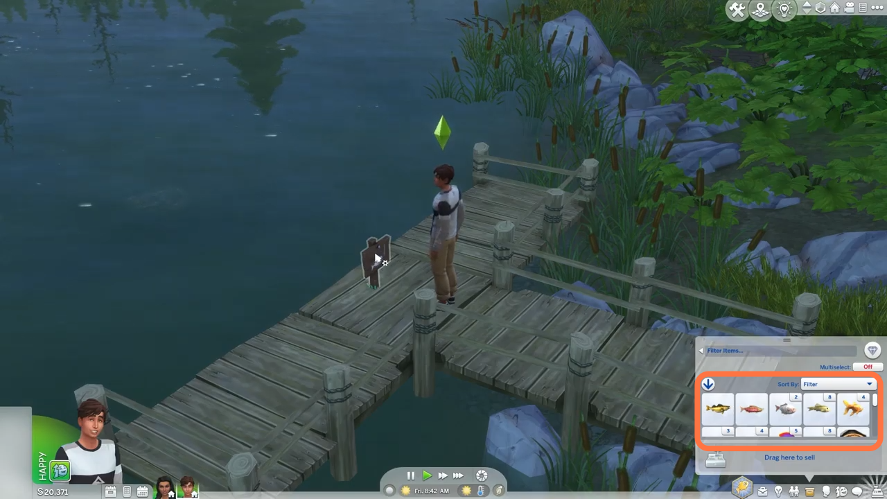 You must have some baits or small fishes in your inventory before you start fishing. 
