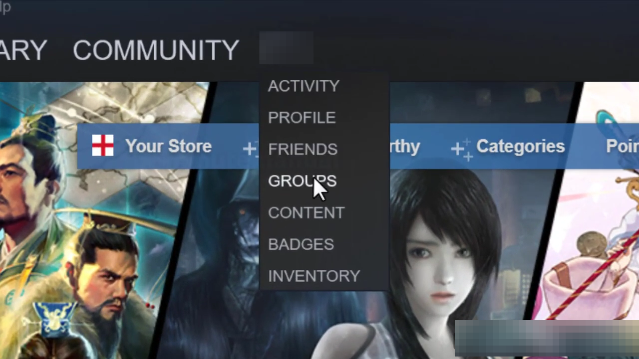It is straightforward to do, from the steam interface all you have to do is hover over your name on top of the page and then click on groups.