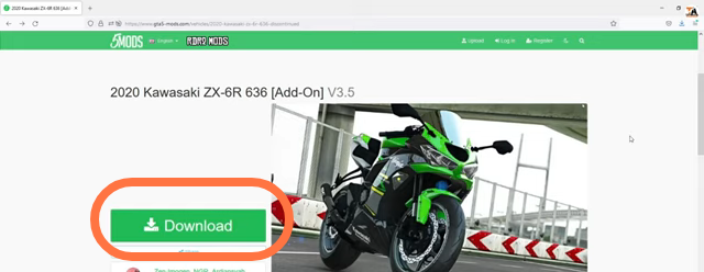First of all, you will need to download the Mod file from "https://www.gta5-mods.com/vehicles/20...". Open the link and click on the Download button to download it. 