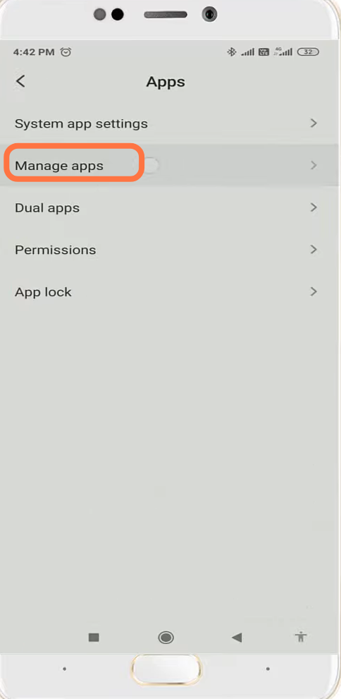 After that, tap on Manage apps. 