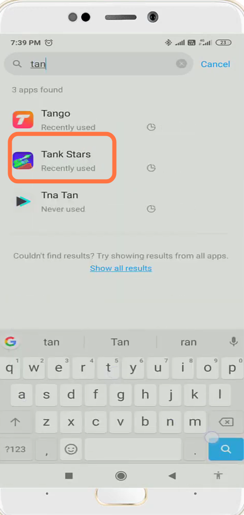 Then you have to open the Tank Stars app settings. 