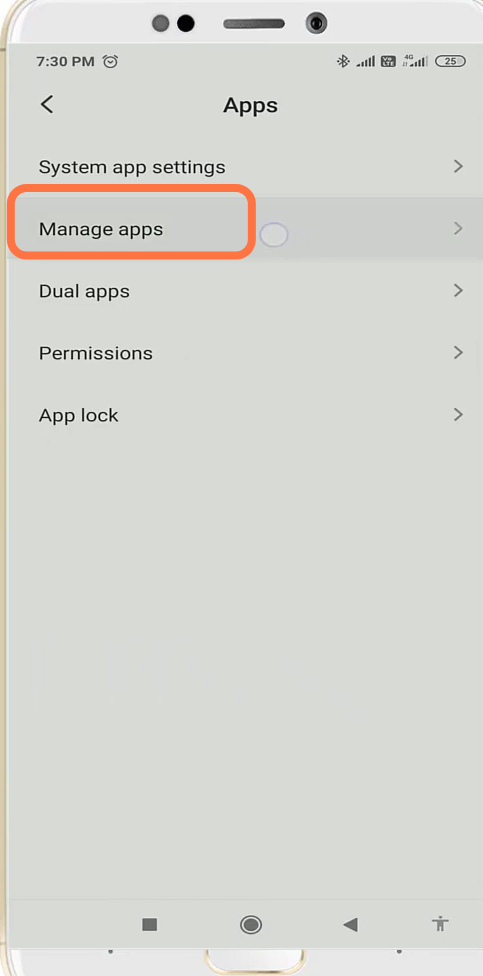 Go to Manage apps.