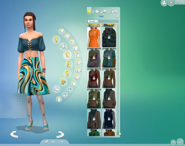 In sims CAS mode, you will find that many clothes are locked. You can unlock them using cheat codes.