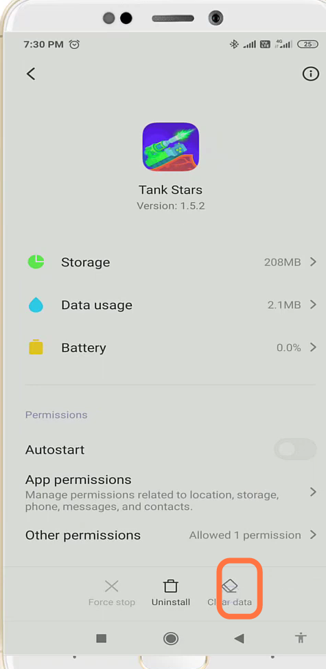 After that, click on Clear data.