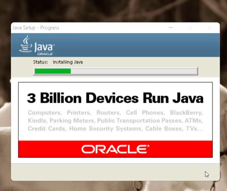 Once downloaded, Open java for windows (x64) and install it