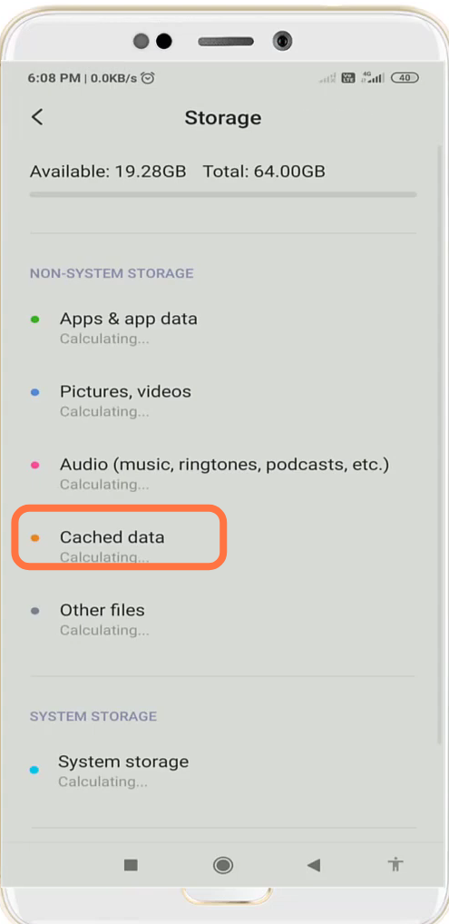 And click on Clear cached data.