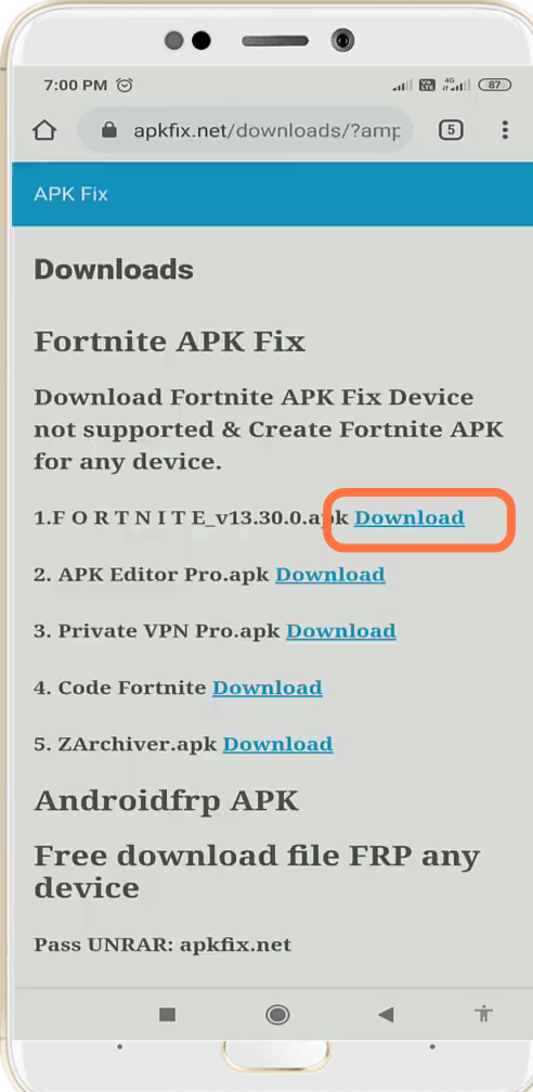 After that, click apk download on the first option. 