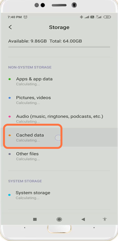 Enter into clear Cached data and then press OK. 