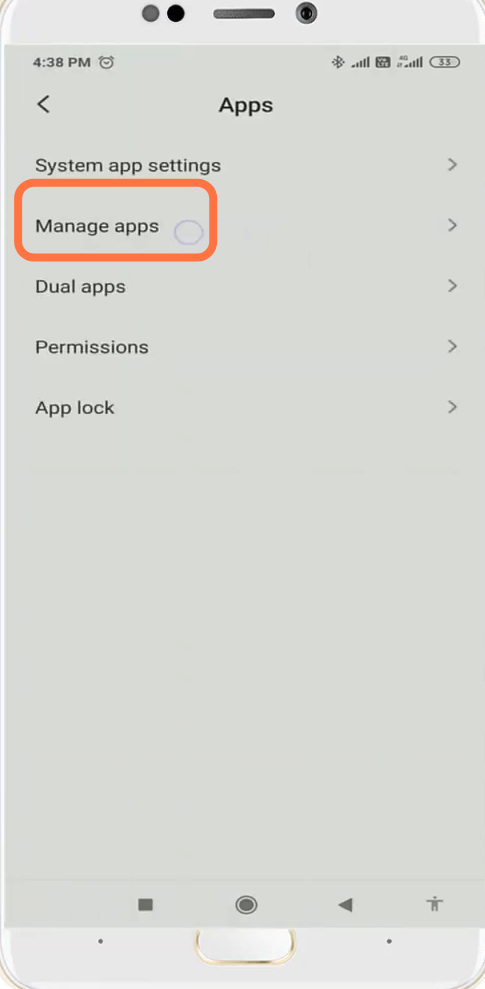 After that, tap on Manage apps. 