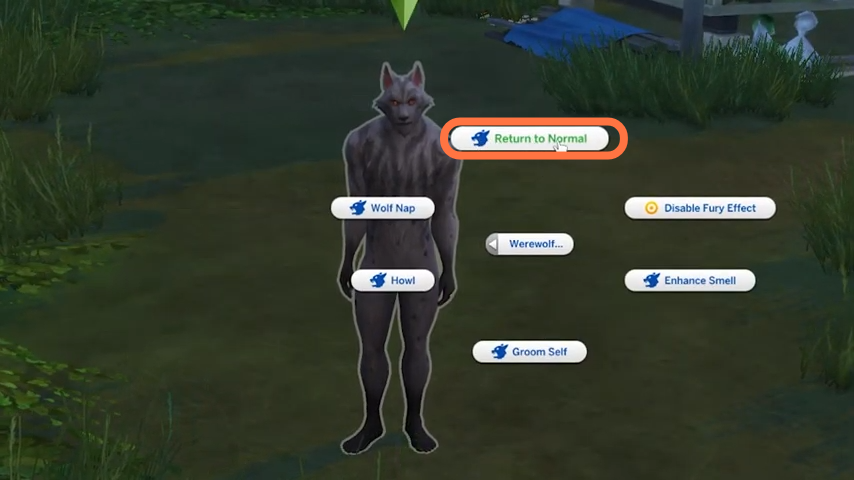 Then further with in Werewolf sub options, you need to select 'Return to Normal'. 
