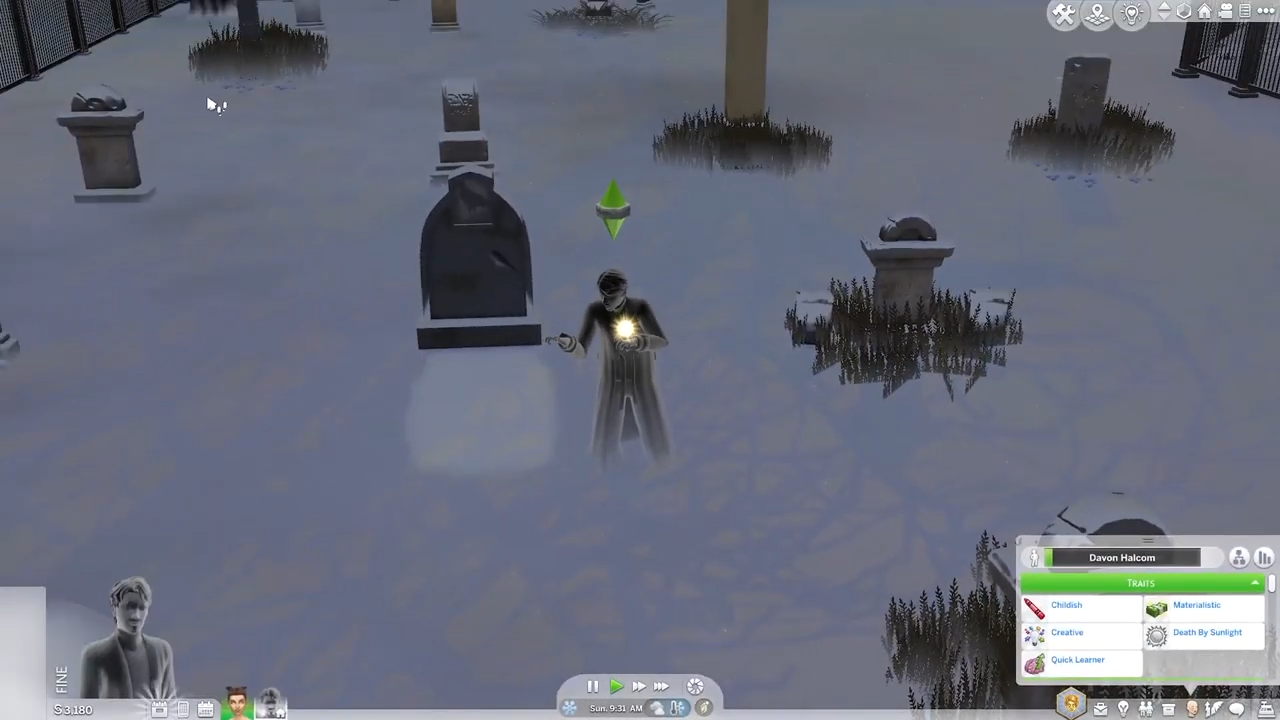 If any of your Vampire sim died by exposure to Sunlight, you can get them back from Ghost to human. You need to press CTRL+Shift+C altogether and hit enter on your keyboard to open the cheat box.