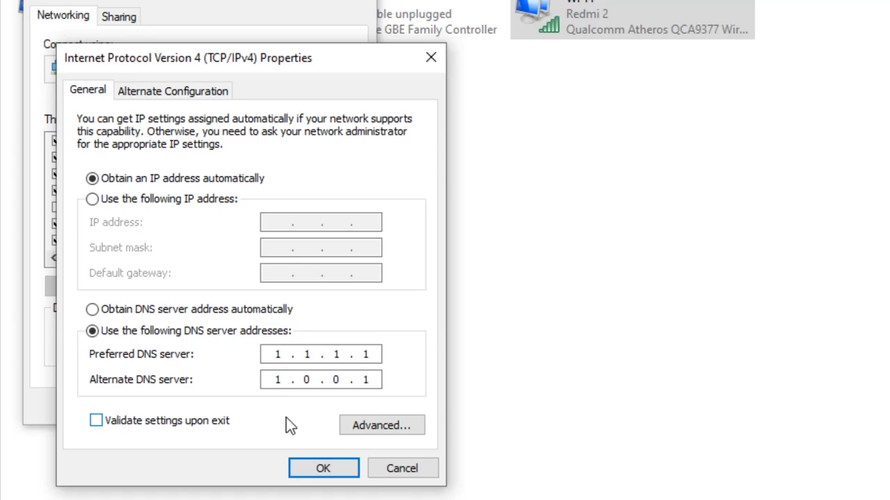 You will need to enable DNS server, input 1.1.1.1 in "Referred DNS server" and 1.0.0.1 in "Alternate DNS server", and press ok.