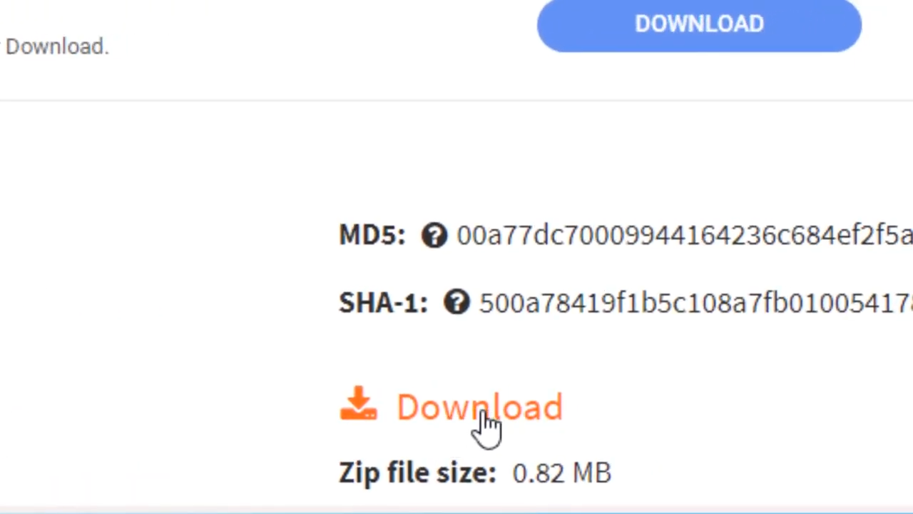 You need to download the zip file, the relevant file. 