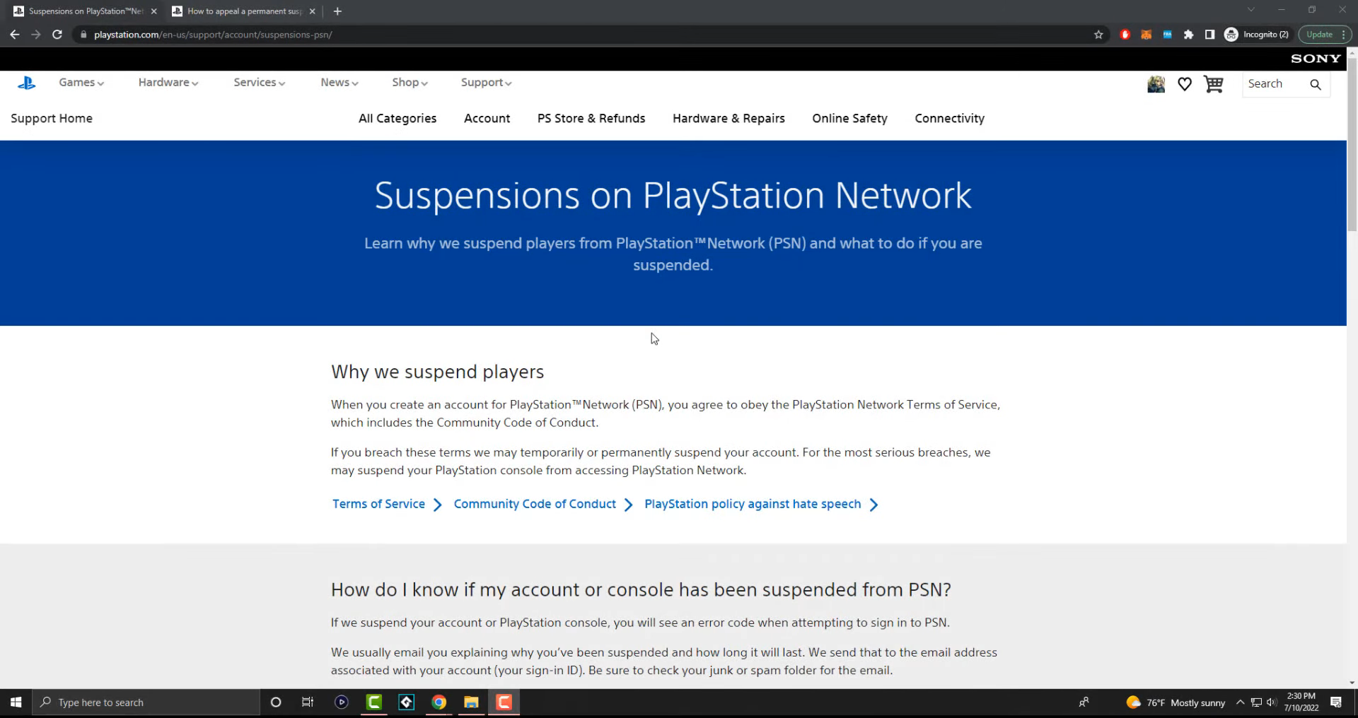To appeal, you have to go to ''playstation.com/en-us/support/account/suspension-psn/''.