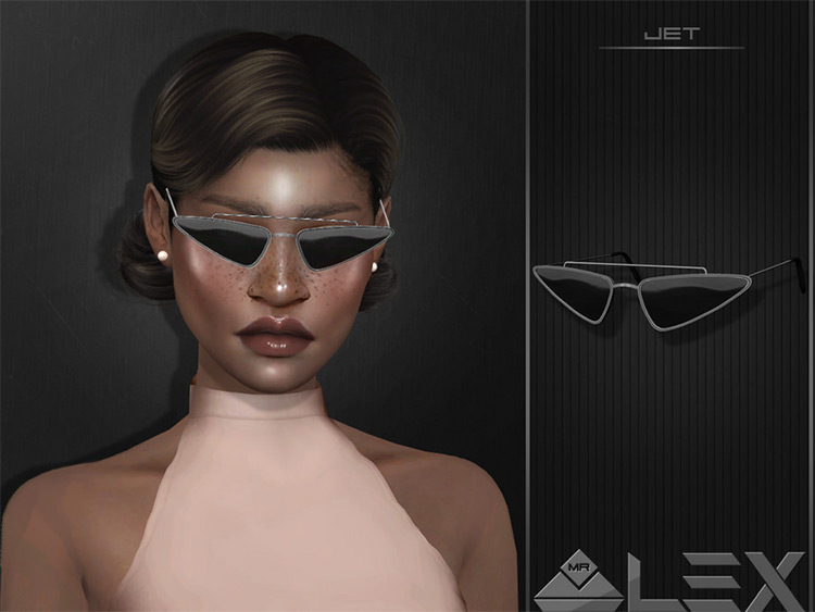 Jet dark sharp sunglasses in Sims4
