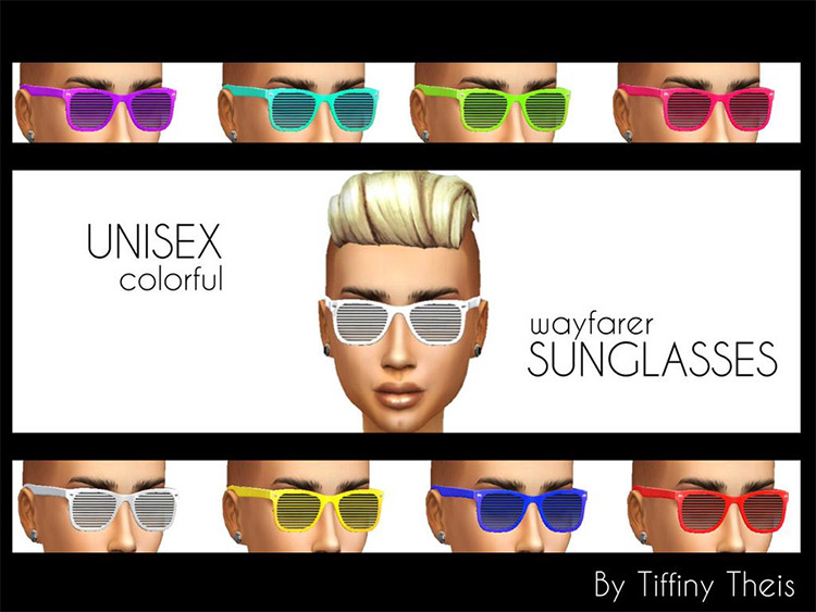 Colorful themed sunglasses Sims4 CC