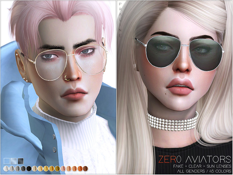 Zer0 Sunglasses, cool look in Sims4