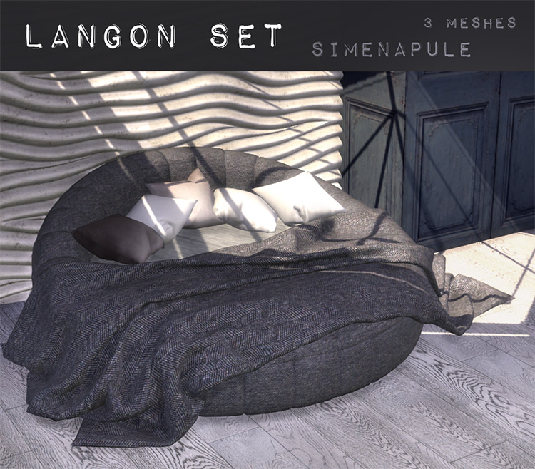 Langon Set Bed TS4 CC