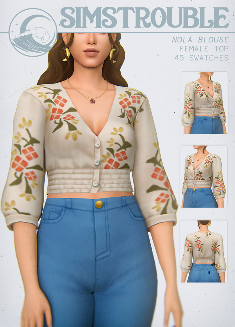 Nola Blouse Design for The Sims 4