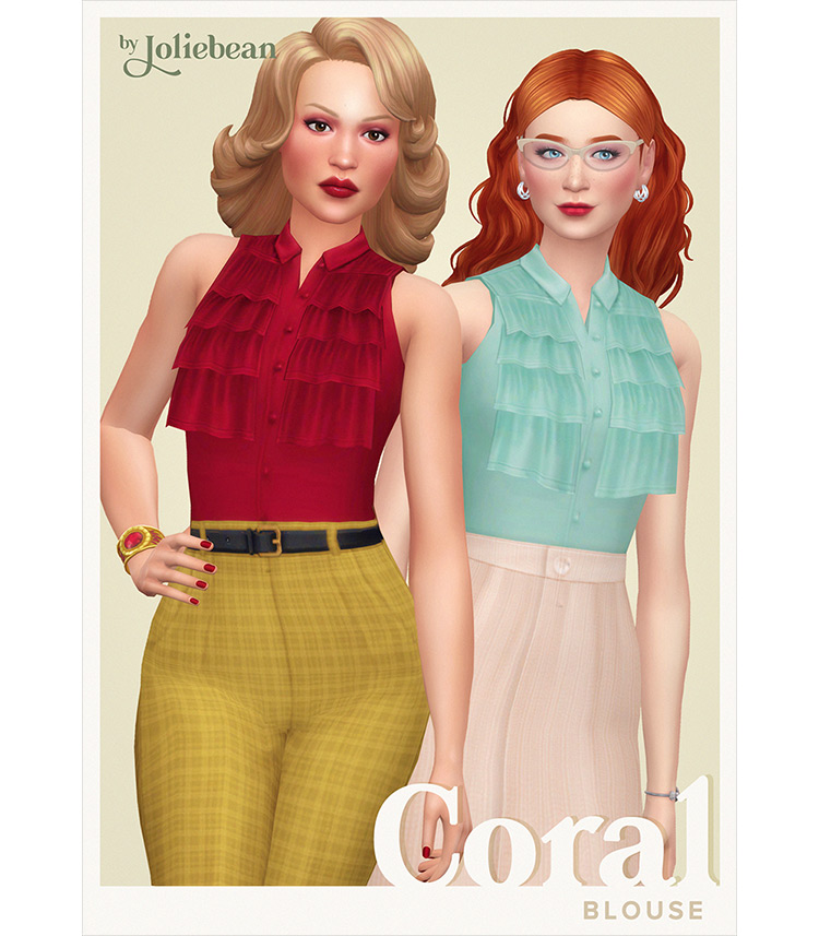 Coral Blouse / Sims 4 CC