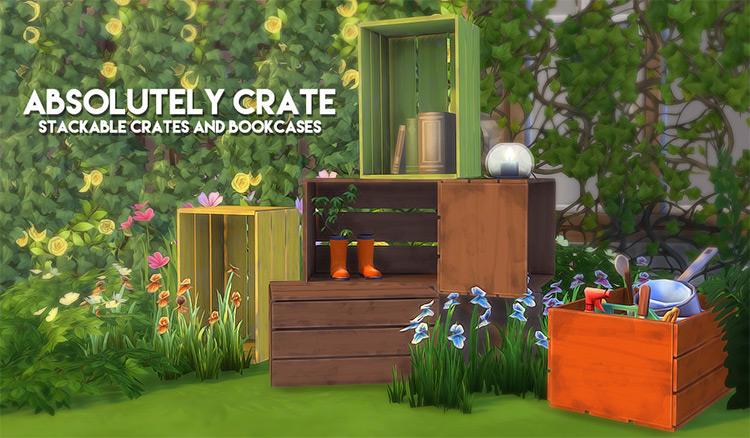 Absolutely Crate Bookshelves TS4 CC