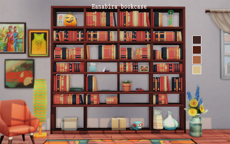 Hanabira Bookcase Sims 4 CC