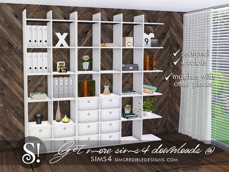 Solatium Bookcase 2 for Sims 4