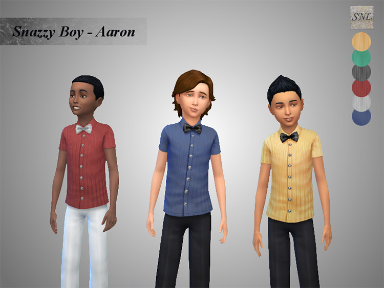 Snazzy Boy Aaron Bowtie / Sims 4 CC