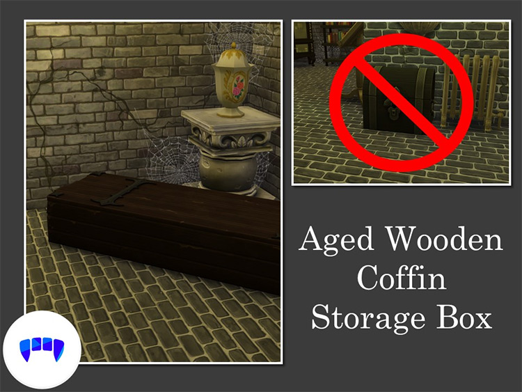 Aged Wooden Coffin Storage Box Sims 4 CC