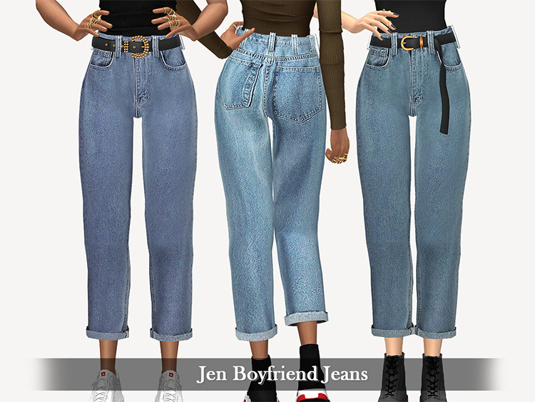 Jen Boyfriend Jeans CC for Sims 4